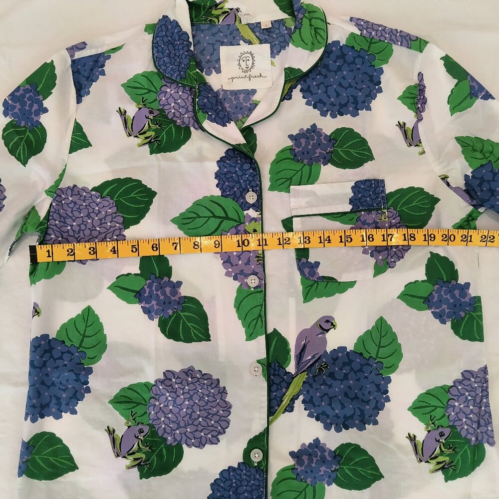 Printfresh  button-down pajama top 100% organic Cotton size S - Picture 3 of 6